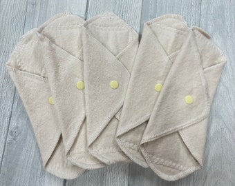 MamaBear LadyWear Quick-Dry Menstrual, Incontinence pad, pantiliner - ORGANIC Undyed Natural Cotton Flannel - DailyWear