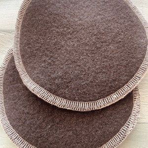 Wool & Organic Bamboo Velour Nursing Shields, Breastfeeding Pads Luxury Protection Deep Brown