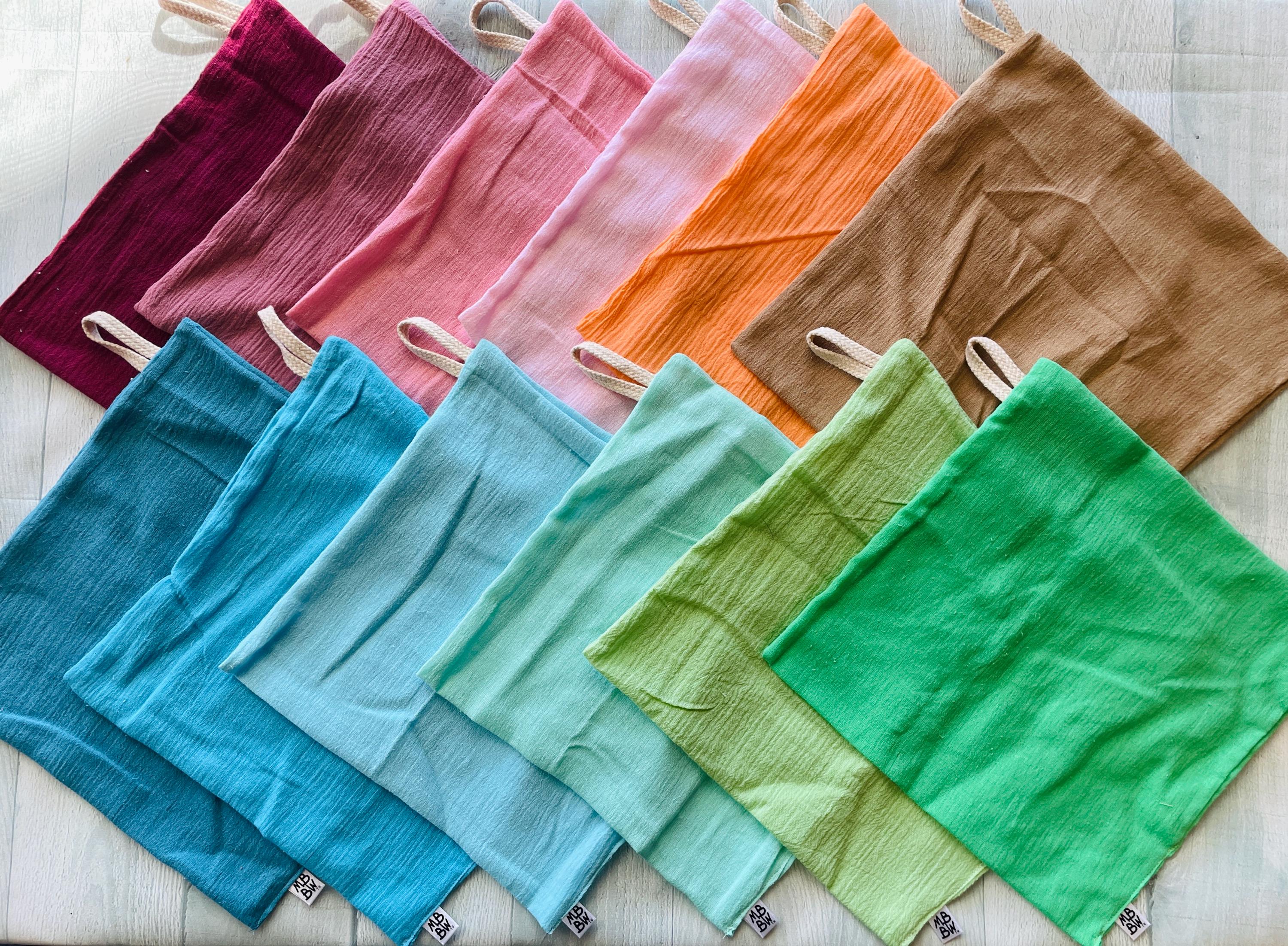 Set of 6 Organic Cotton Gauze Cloths - Baby Care, Family Cloth, Kitchen Use, Napkins
