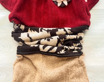 MamaBear BabyWear Pieced One Size wollen luieromslagdoek - aardse bloemen