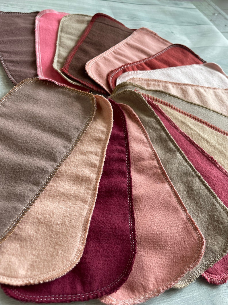 MamaBear Reusable Cloth Wipes Unpaper Set Baker's Dozen Solid Color Sets 4x8 image 4