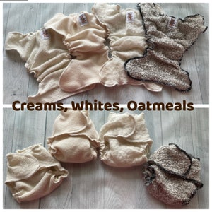 MamaBear Newborn/Preemie Wool Diaper Cover, AIO, AI2 You choose Color Cream White Oatmeal