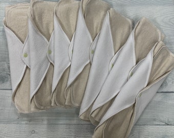 MamaBear LadyWear Quick-Dry Menstrual, Incontinence pad, pantiliner - Undyed Natural Cotton Flannel - Heavy/Overnight Post Partum Flow