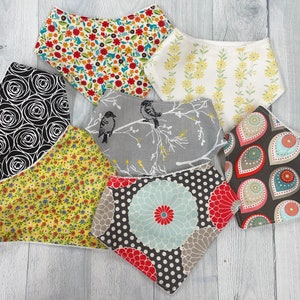 Soft, Absorbent Drool Bib, Organic Bamboo Terry & Cotton - Absorbent Bandana Drool Bib, Baby Bib - Flowers