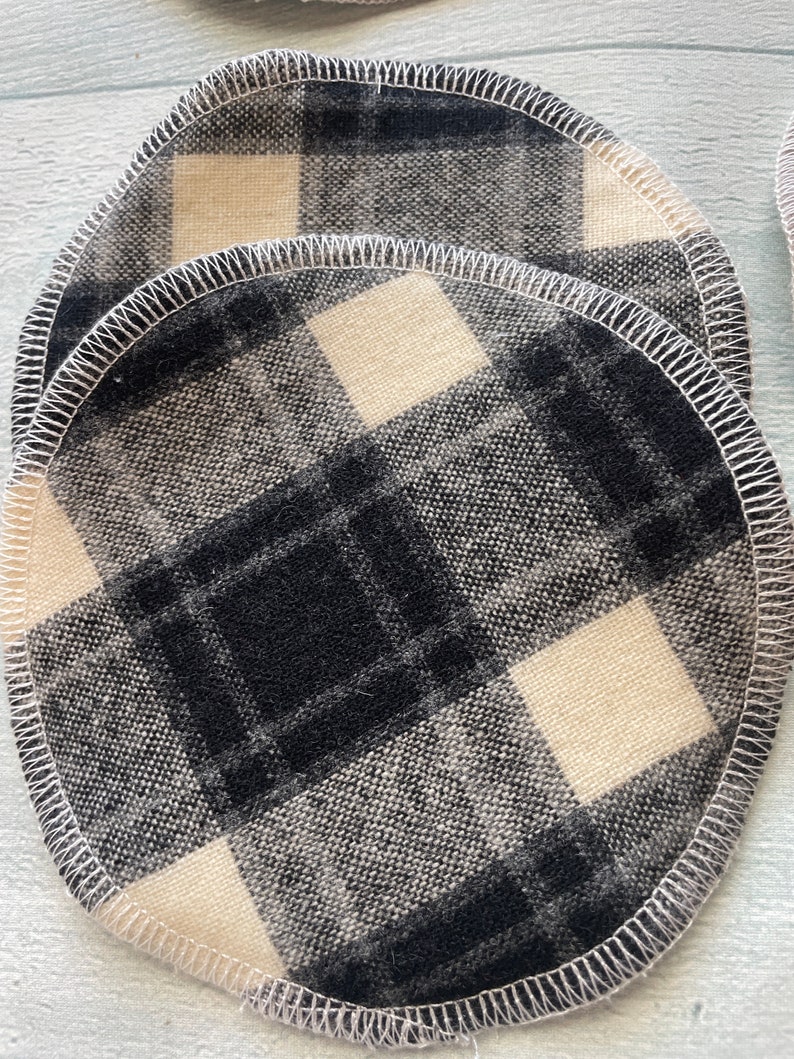 Wool & Organic Bamboo Velour Nursing Shields, Breastfeeding Pads Luxury Protection School Plaid