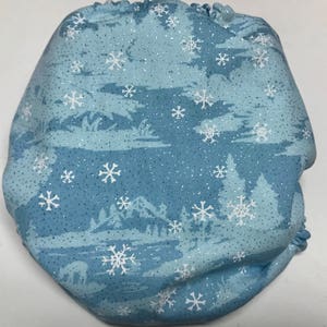MamaBear Cotton Waterproof Diaper Cover, Wrap One Size Fits All Winter Wonderland image 5