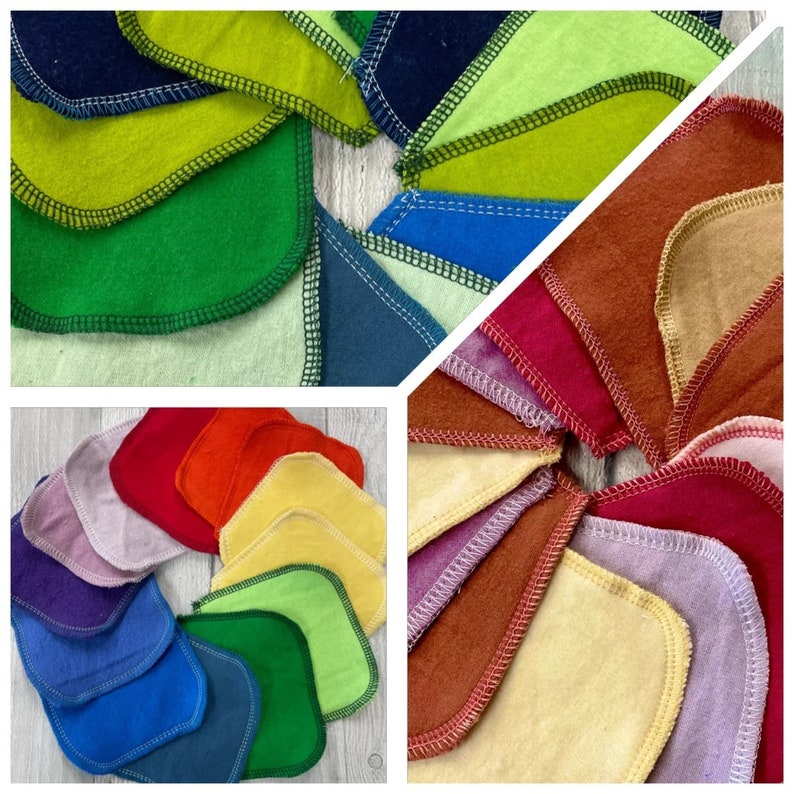 MamaBear Reusable Cloth Mini Wipes Unpaper Set Baker's Dozen Solids 4x4 image 8