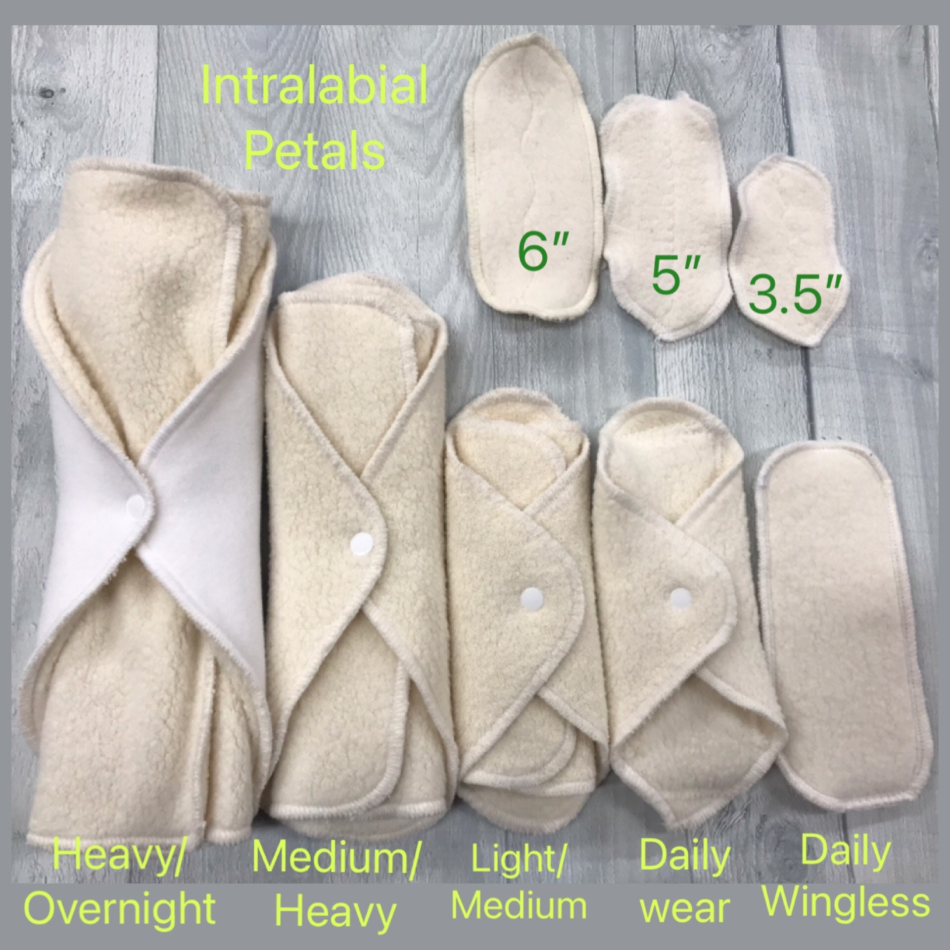 Ladywear Quick-dry Cloth Menstrual, Incontinence Pads Natural Undyed Cotton  Sherpa 