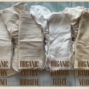 MamaBear Quick Dry ONE SIZE Fitted Diaper Organic Cotton or Organic Bamboo Fleece You choose closure image 1