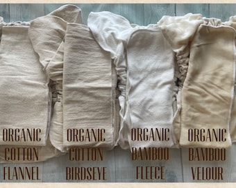 MamaBear Quick Dry ONE SIZE Fitted Diaper - Organic Cotton or Organic Bamboo Fleece - You choose closure