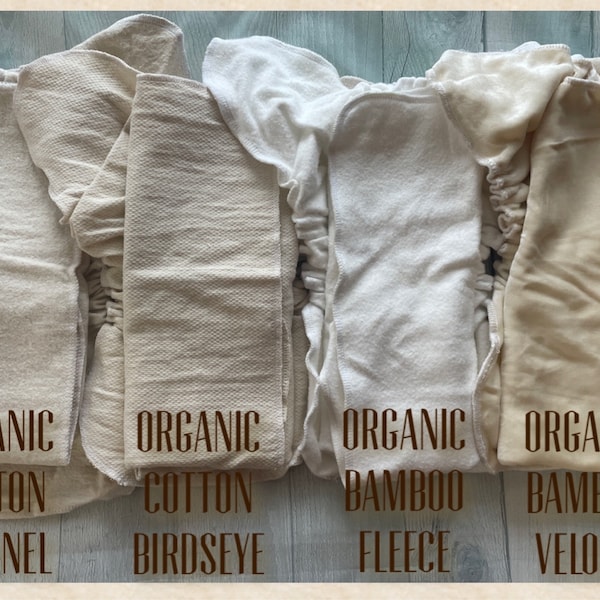 MamaBear Quick Dry ONE SIZE Fitted Diaper - Organic Cotton or Organic Bamboo Fleece - You choose closure