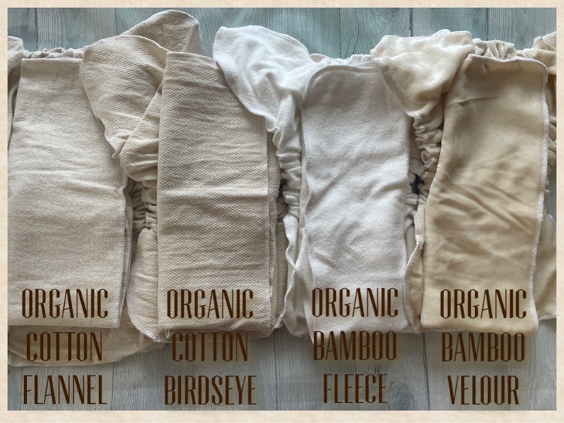 MamaBear Quick Dry ONE SIZE Fitted Diaper Organic Cotton or Organic Bamboo Fleece You choose closure image 1