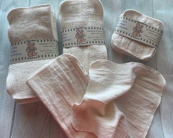 Toallitas reutilizables de algodón orgánico sin blanquear Birdseye de MamaBear, servilletas, paños familiares y toallas lavables - Juego de 10