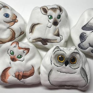 MamaBear Fleece Diaper Cover or AI2 You choose size - Adorable Big Eyed Animals Choose from 10 Animals