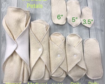 LadyWear Quick Dry Cloth Menstrual, Incontinence Pads - Unbleached Natural Cotton Sherpa