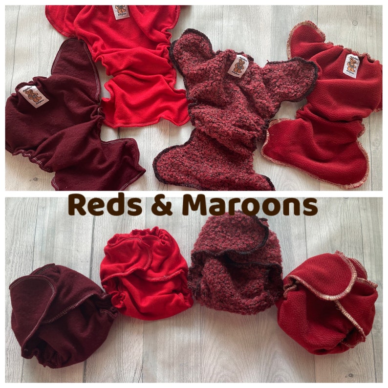 MamaBear Newborn/Preemie Wool Diaper Cover, AIO, AI2 You choose Color Reds & Maroons