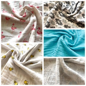 Soft Double Layer Cotton Gauze  Receiving Blanket, Swaddling Blanket 24” x 24”