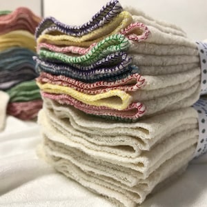 MamaBear Natural Cotton Sherpa Reusable Cloth Wipes - Set of 10