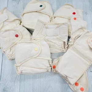 MamaBear Quick Dry NEWBORN/Preemie Fitted Diaper - Organic Cotton or Organic Bamboo - You choose closure