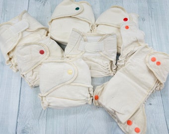 MamaBear Quick Dry NEWBORN/Preemie Fitted Diaper - Organic Cotton or Organic Bamboo - You choose closure