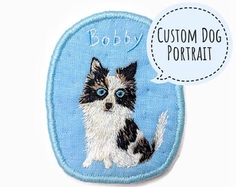 Personalized Custom Dog Portrait. Commission Pet Portrait. Dog Brooch. Hand embroidery. Textile art jewelry. Custom Dog Portrait. Dog Gift.