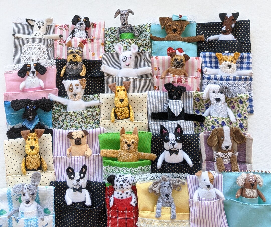 Custom Worry Dog Doll. Pocket Toy. Pocket Dog Toy. Small Dog Doll