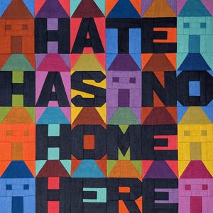 El odio no tiene cabida aquí - Patrón PDF de patchwork de papel de base de 30 x 30 cm