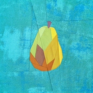 Pear - Foundation Paper Piecing PDF Pattern - 8 inch square block