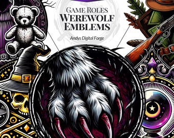 Werewolf game characters and roles - HD PNG Chibi character clip art - Prints, crafts, digital projects, game design, art