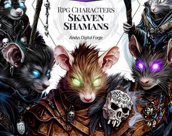 Skaven Shamans - High-Res Fantasy RPG PNG Cliparts - Sublimation, Printable Digital Art & DIY Craft Project, Art Design - Digital Download