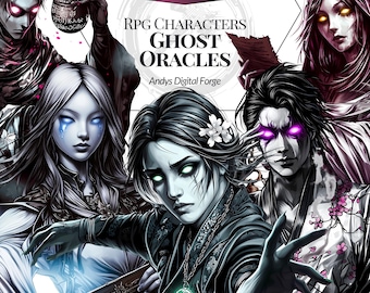 Ghost Oracle Yūrei Yokai - High-Resolution PNG Cliparts - RPG Tabletop Games, Sublimation, Creative Projects - Digital Download