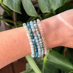 Pilha de pulseiras CUSTOM Intention | Conjunto de pulseiras elásticas | Pulseira de cristal de 4 mm | Pulseira elástica de alta qualidade