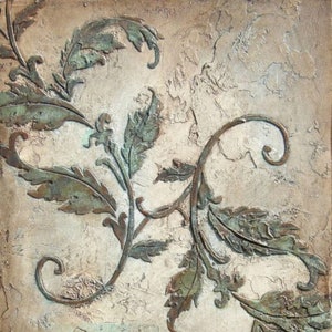 Plaster Stencil Acanthus flourish, Wall Stencil, Painting Stencil, Furniture Stencil