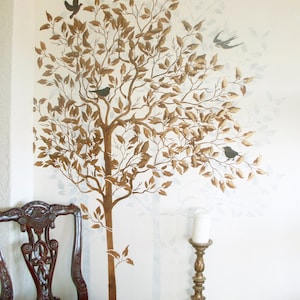 Tree Stencil, FREE birds stencil, Large Tree Stencil, Wall Stencils