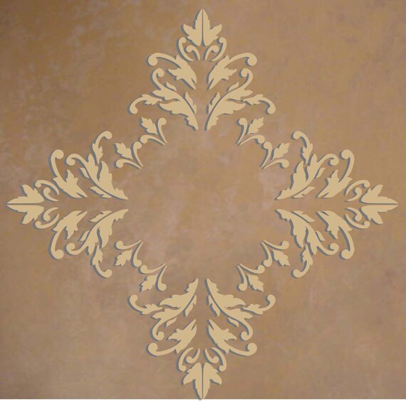 Stencil Wall Stencil Raised Plaster Acanthus Leaf Ceiling Etsy