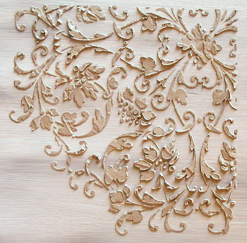 Stencil Wall Stencil Raised Plaster Cardouche Stencil Wall Etsy