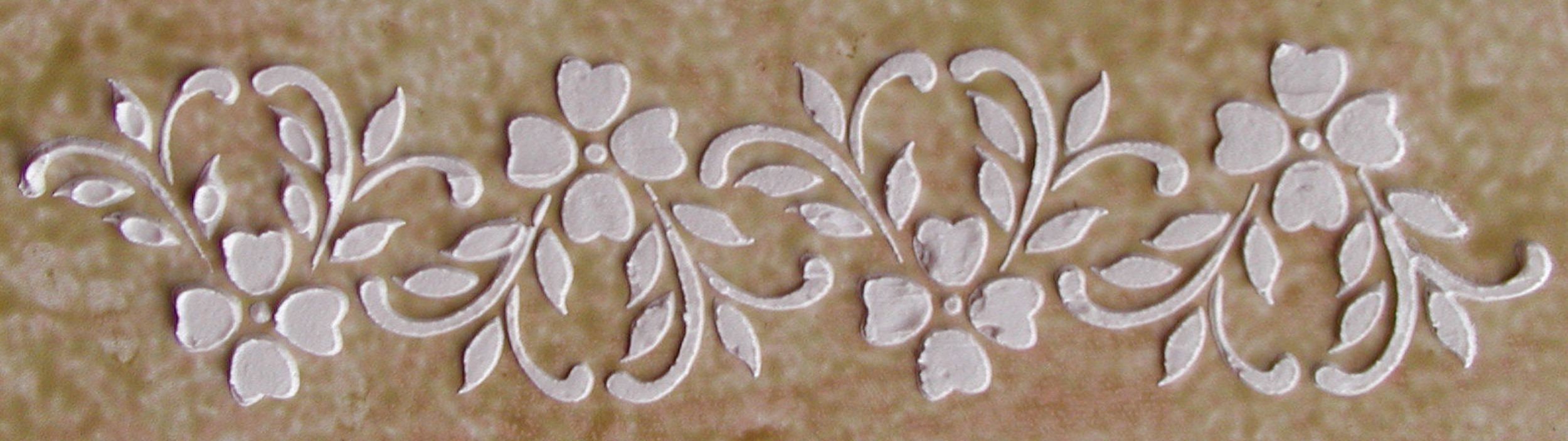 Raised Plaster Stencil Floral Border Wall Stencil Furniture Etsy