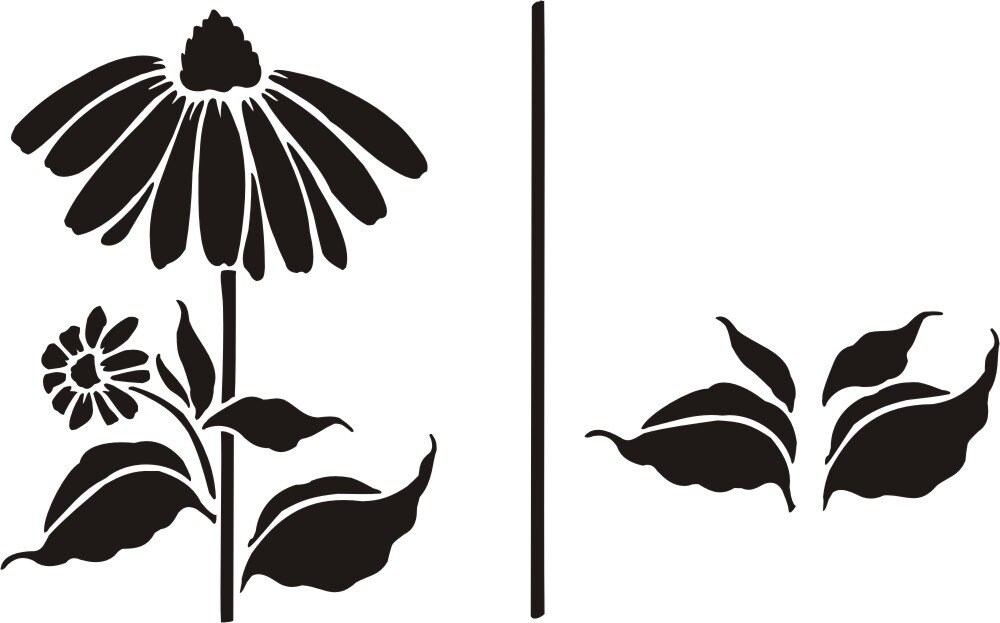 Large Coneflower Wall Stencil Fence Stencil Stencils for Etsy