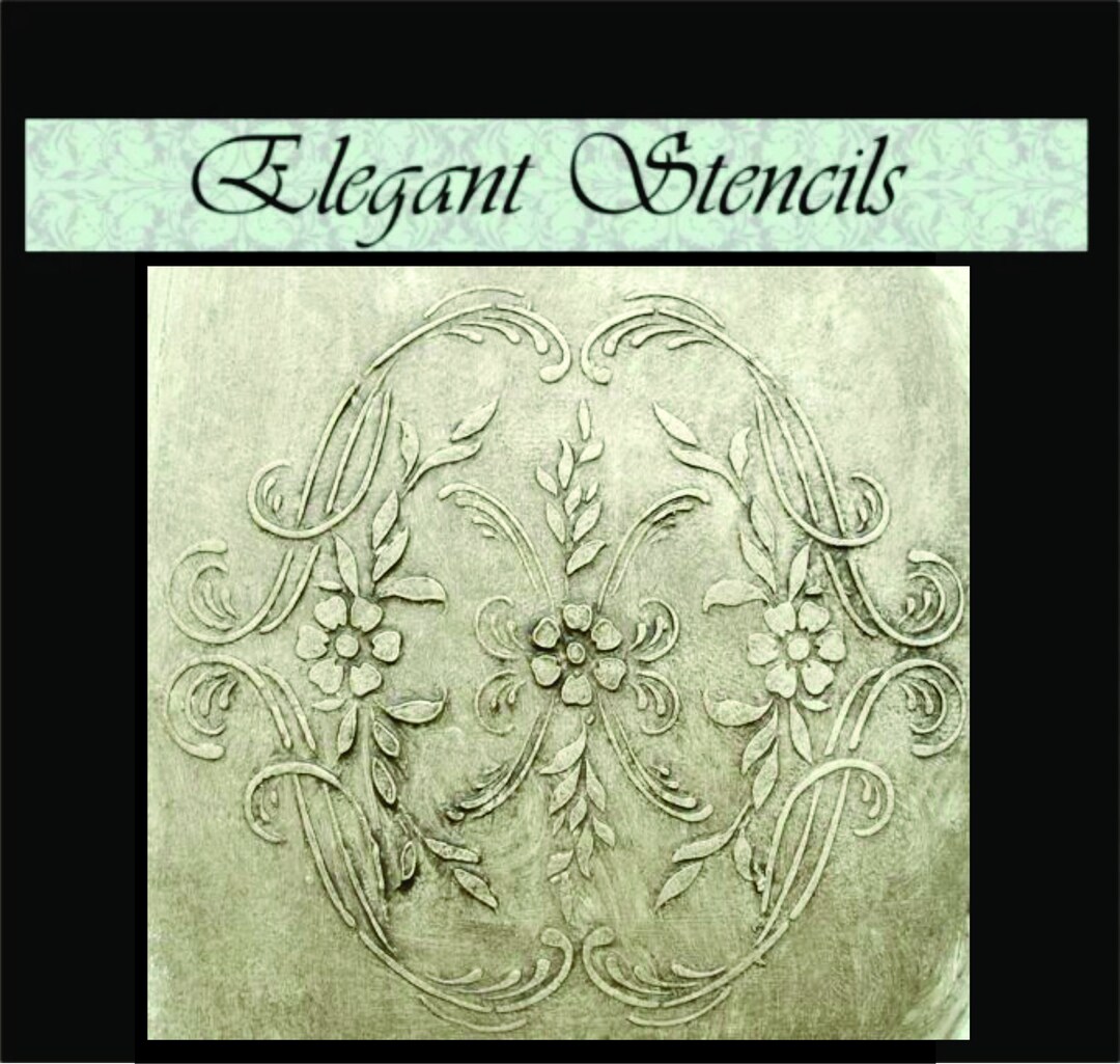 Raised Plaster Stencil Francais Medallion Wall Stencil, Furniture