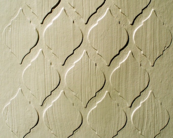 Raised Plaster Stencil Tile Wallpaper, Furniture Stencil, Paint Stencil