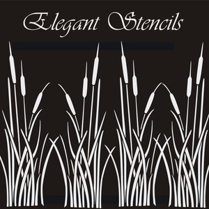 Cattail Border Wall Stencil, Furniture Stencil, Stencil for Painting