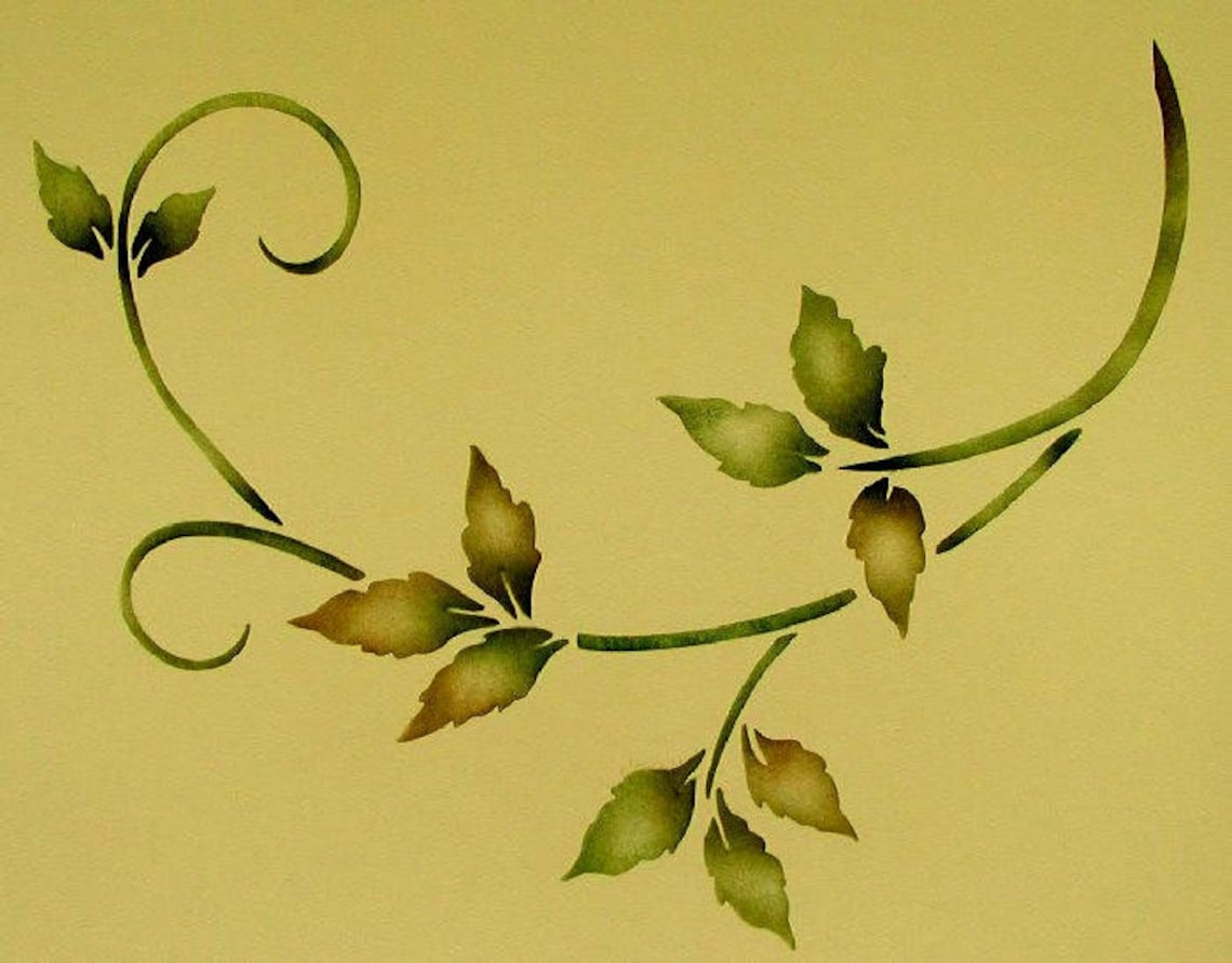 Stencil Elegant Vine Wall Stencil Painting Stencil Wall Etsy