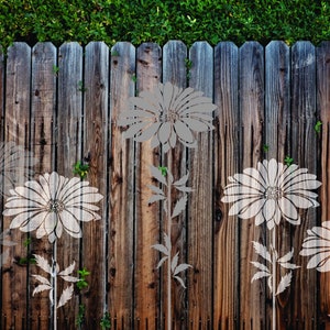 Small Daisy Wall Stencil, Fence Stencil, Stencils for Walls, Stencils for Furniture