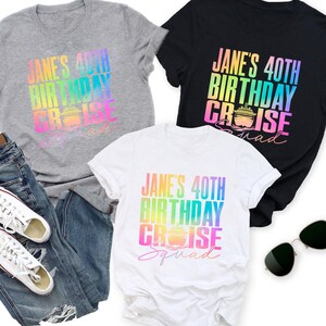 Personalisierte Geburtstags-Kreuzfahrt-Shirts, benutzerdefiniertes Familien-Geburtstags-Kreuzfahrt-Shirt, Cruise Squad-Shirt, Familien-passende Kreuzfahrt-T-Stück, Gruppen-Geburtstag