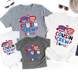 Personalized American Cousin Crew Shirts, Custom Cousin Crew Shirts, American Family T-Shirt, Independence Day Shirt, Patriotic Cousin