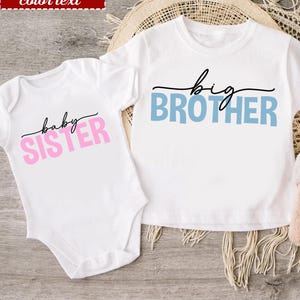 Personalized Big Bro Sis Lil Bro Sis Shirt, Custom Sibling Matching T-shirts, New Baby Gift, Matching Family Tee, Big Bro Sis T-Shirt 2025