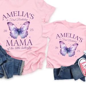 Personalized Mama Dada Butterfly Matching Shirt, Butterfly Birthday Family Shirts, First Butterfly Birthday Shirt, Butterfly First Birthday