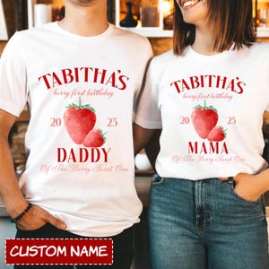 Personalized Berry First Birthday Matching Family Shirt, Strawberry Mama Dada Tee, Strawberry 1st Birthday Shirt Family Of The Birthday Girl
