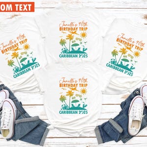 Personalisierte Geburtstagsreise 2025 Shirt, Benutzerdefinierte Strand Geburtstag Shirts, 2025 Geburtstagsreise Passende Shirts, Geburtstagsparty Tshirt Geburtstagsgeschenk