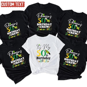 Personalized Birthday Crew Shirt, Jamaica Birthday Squad Matching T-Shirts, Jamaica Trip Matching Tees, Jamaica Vacation Shirt Birthday Gift